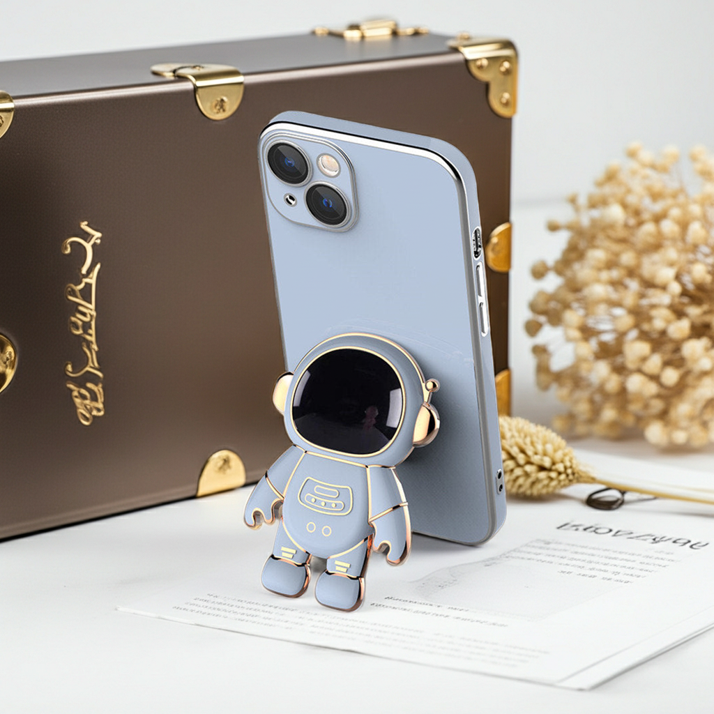 3D Astronaut Phone Case Anti-Drop Electroplating Bracket